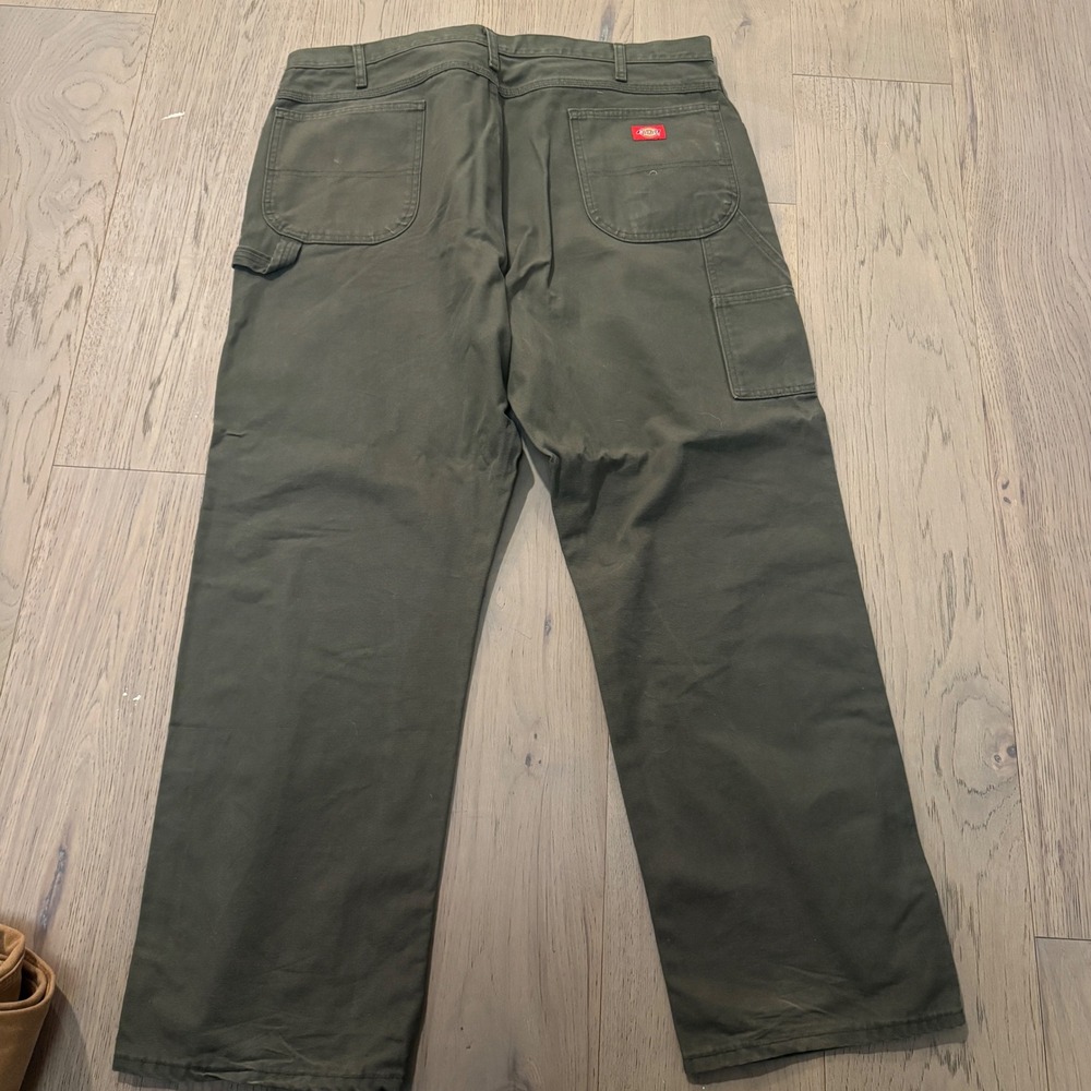 Dickies Men's Olive Green Carpenter Work Pants 44x32 Cotton Durable - Picture 4 of 11